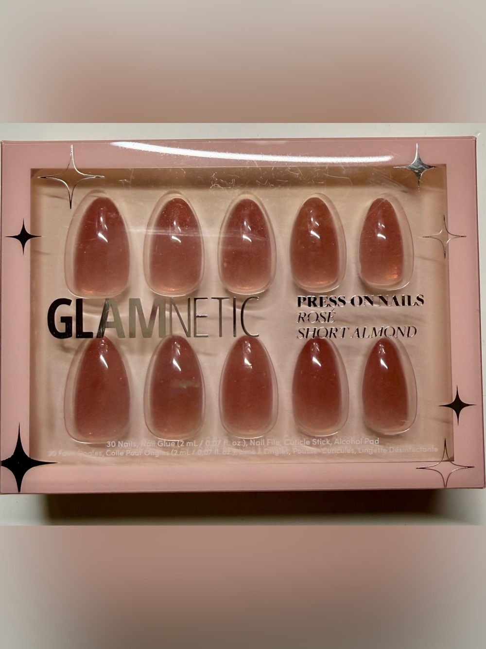 Glamnetic Rose Short Almond Press-On Nails
